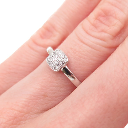 925 Sterling Silver Round-Cut C Z Engagement Ring Size 6