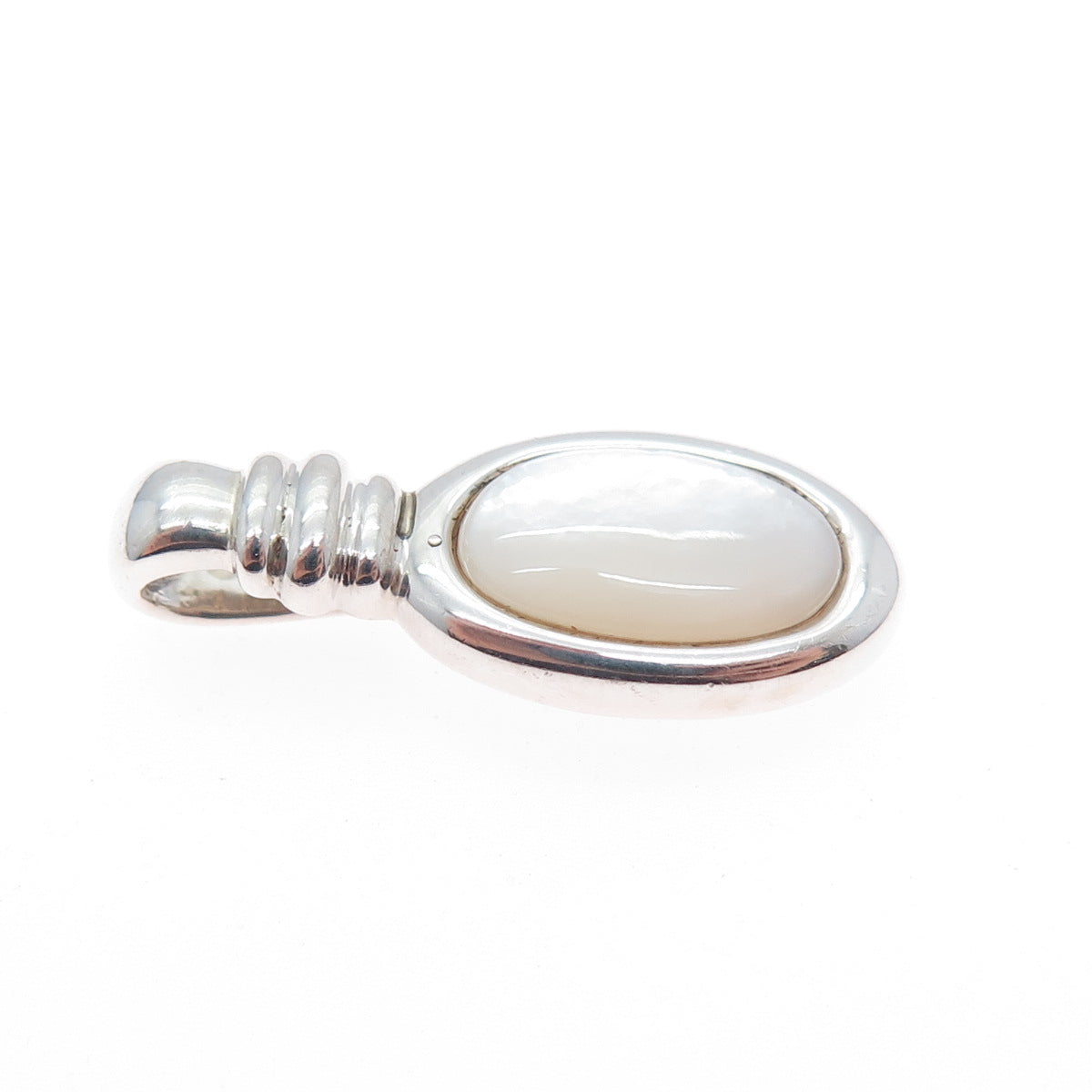 MICHELLE ALBALA 925 Sterling Silver Vintage Real MOP Minimalist Charm Pendant