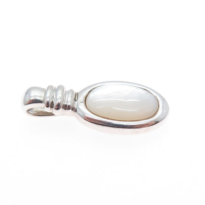 MICHELLE ALBALA 925 Sterling Silver Vintage Real MOP Minimalist Charm Pendant