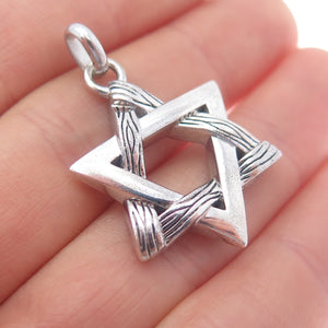 EFFY 925 Sterling Silver Star of David Oxidized Charm Pendant
