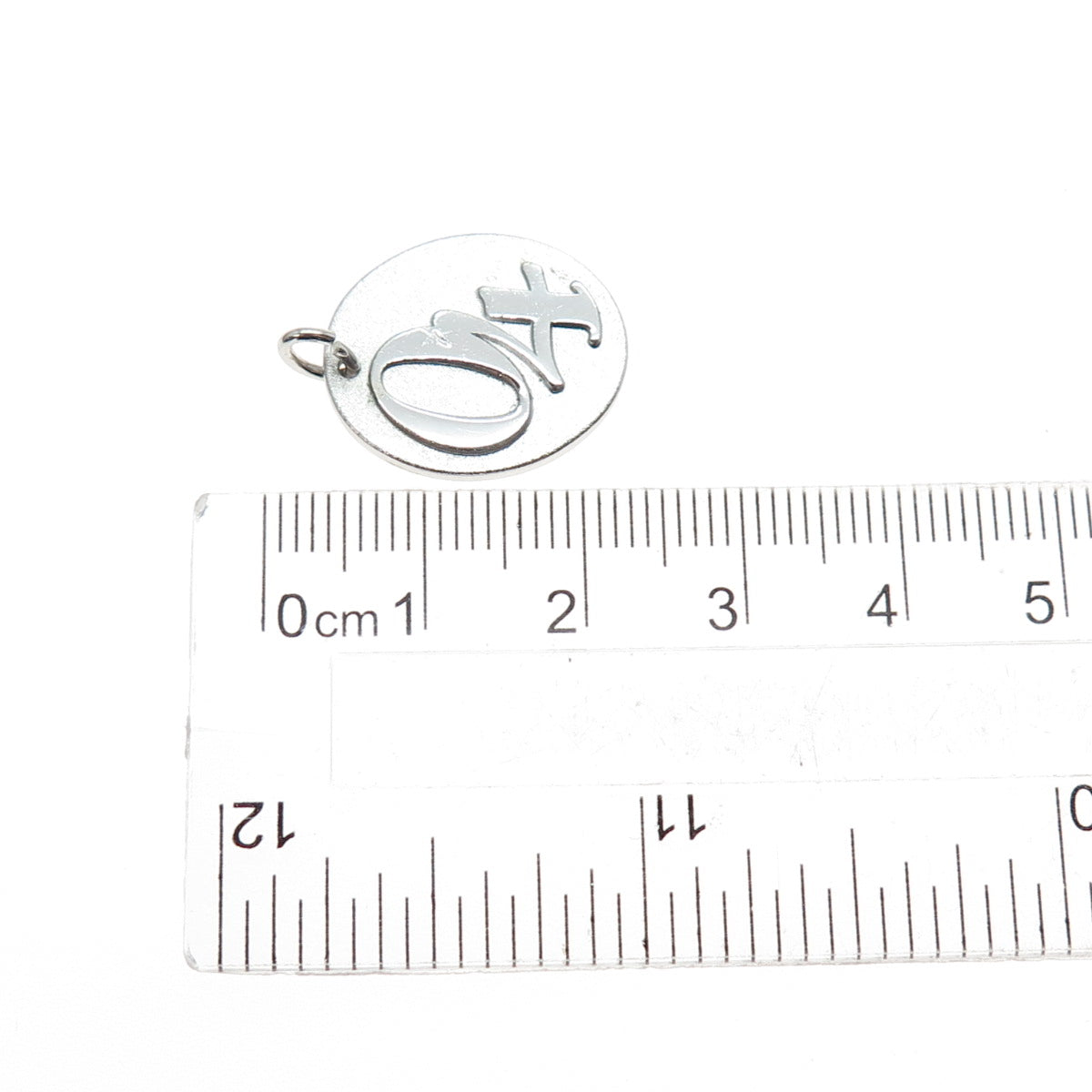 JOSTENS 925 Sterling Silver Vintage 04 Lucky Number Tag Charm Pendant