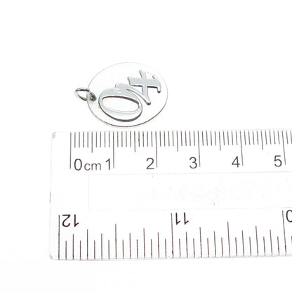 JOSTENS 925 Sterling Silver Vintage 04 Lucky Number Tag Charm Pendant