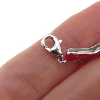 925 Sterling Silver Enamel High-Heel Shoe Lobster Lock Charm Pendant