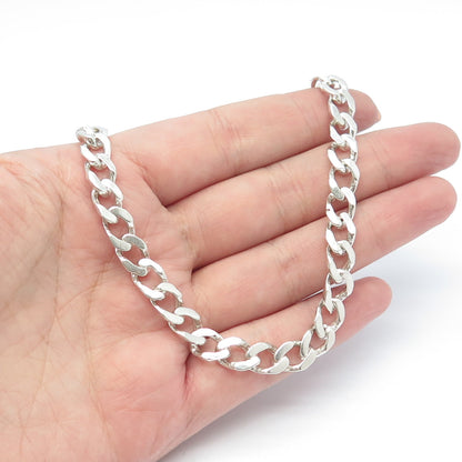 925 Sterling Silver Vintage Cuban Chain Necklace 20"