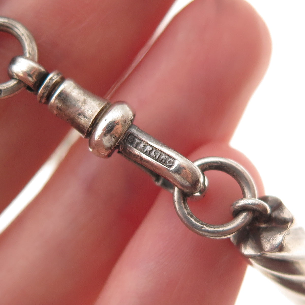 Henry Matthews 925 Sterling Silver Antique 1900 Birmingham Chatelaine Chain Fob