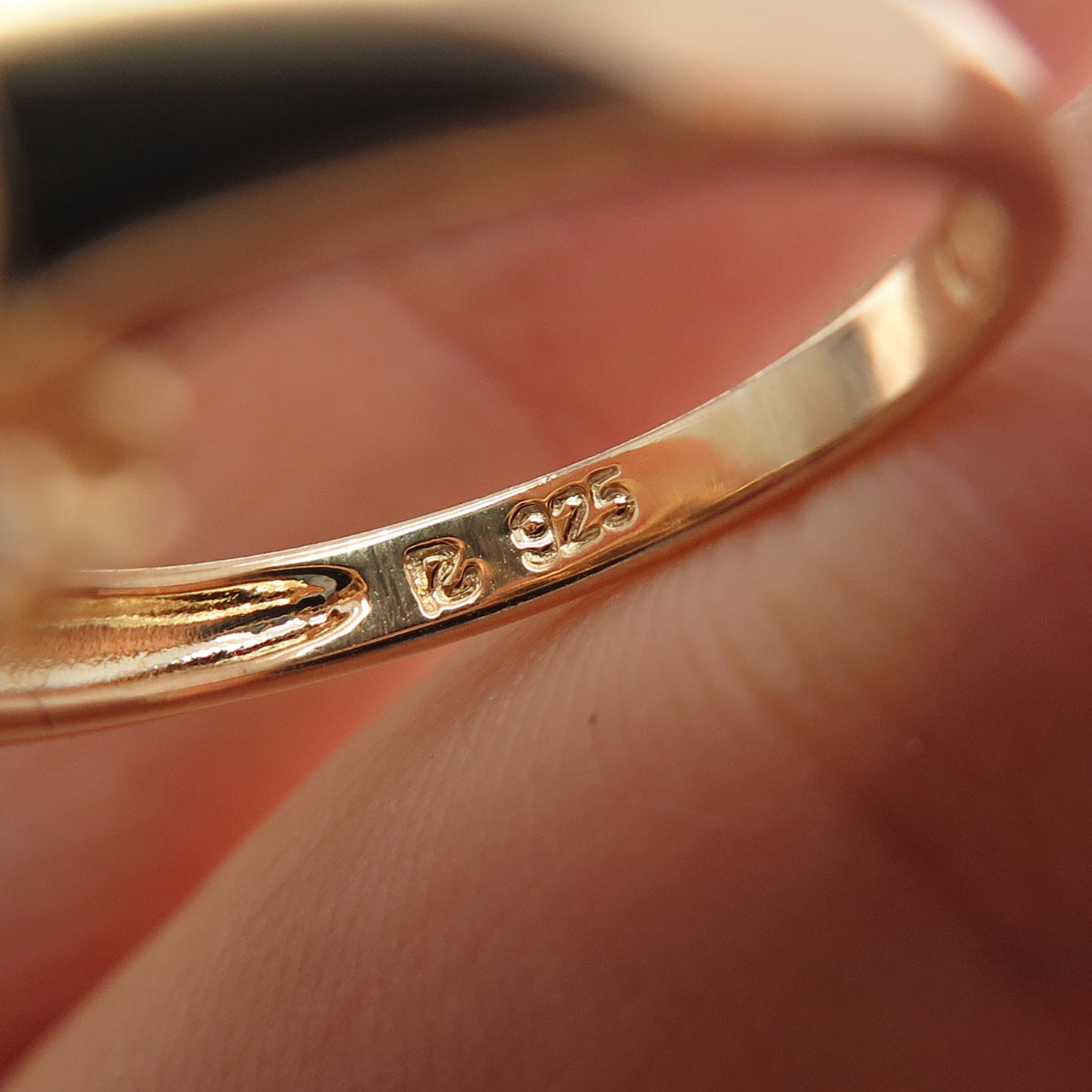 ROSS SIMONS 925 Sterling Silver Gold Plated Real Diamond & Peridot Ring Size 7