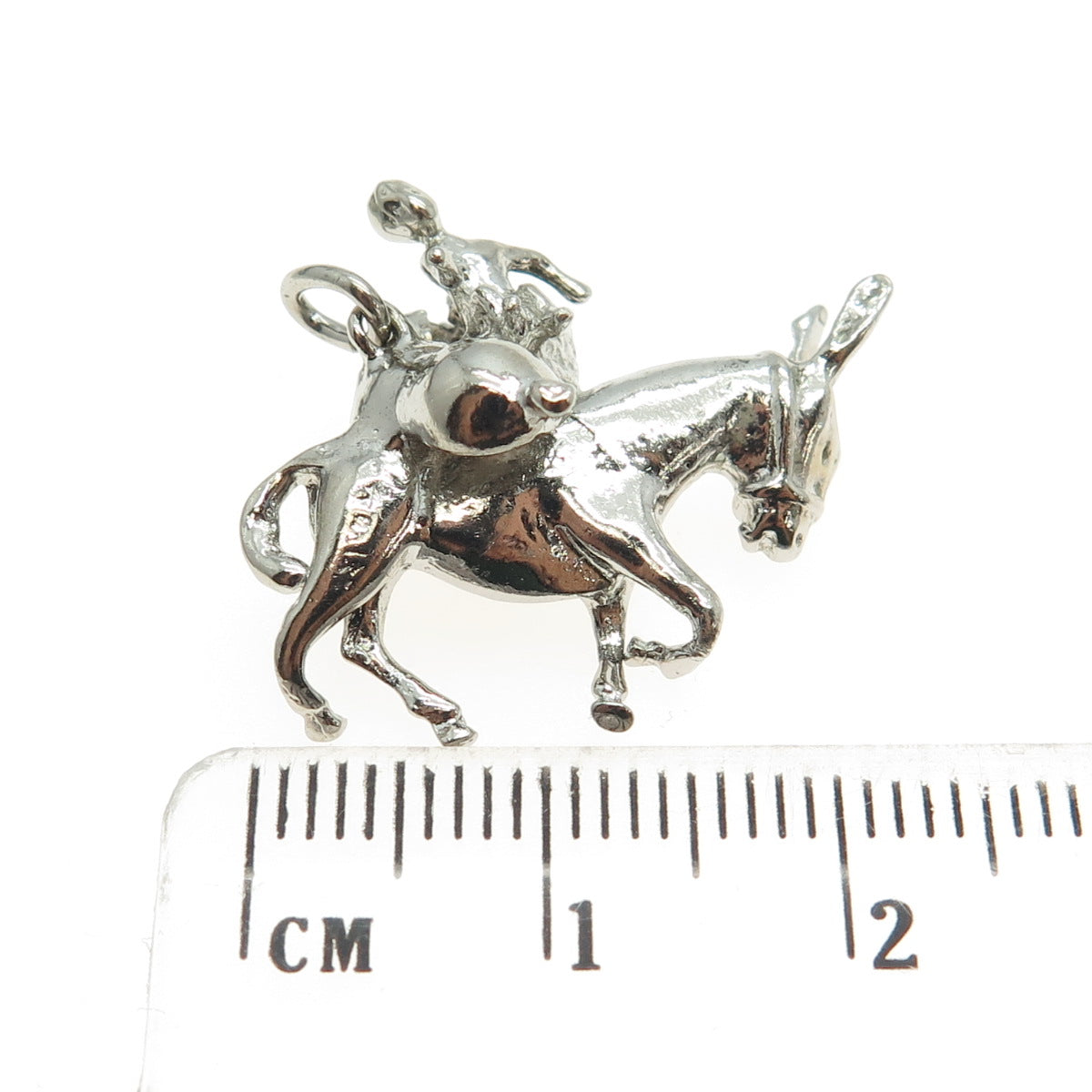 925 Sterling Silver Antique Art Deco Nomad Donkey Rider Charm Pendant