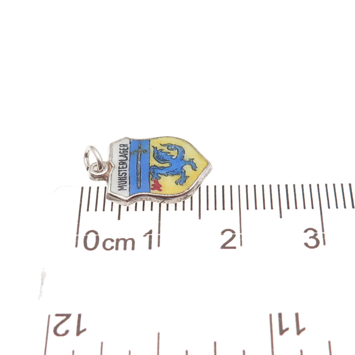 Fritz Reu & Co. 835 Silver Vintage Enamel Munsterlager Mini Charm Pendant