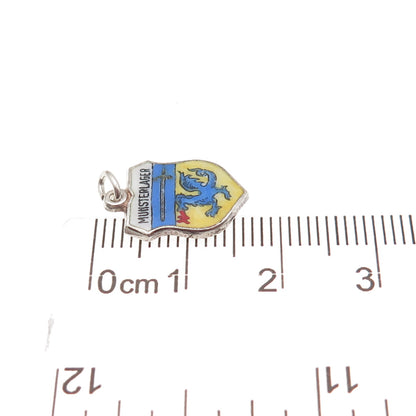 Fritz Reu & Co. 835 Silver Vintage Enamel Munsterlager Mini Charm Pendant
