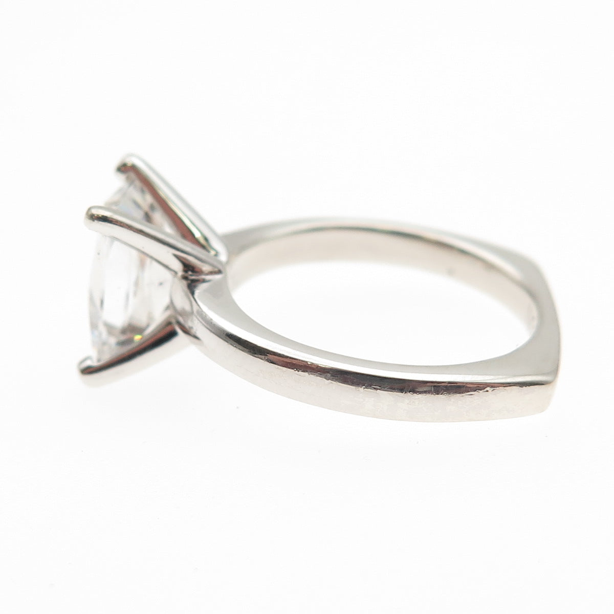 TYCOON 925 Sterling Silver C Z Engagement Ring Size 5.25