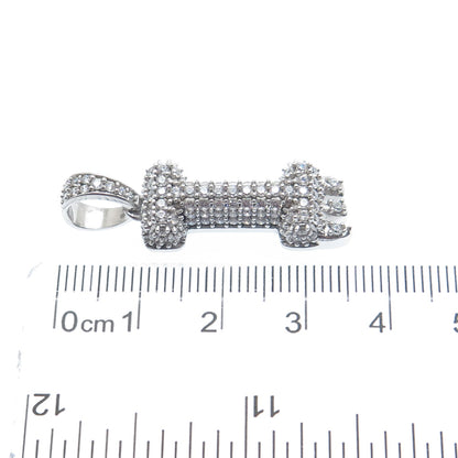 925 Sterling Silver Round-Cut C Z Sparkle Melted Letter I Initial Charm Pendant