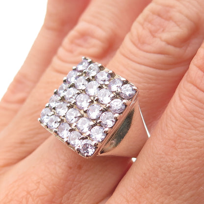 Chateau D’Argent 925 Sterling Silver Vintage Round-Cut Lavender C Z Ring Size 7