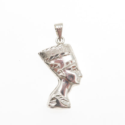 800 Silver Vintage Egyptian Nefertiti Charm Pendant
