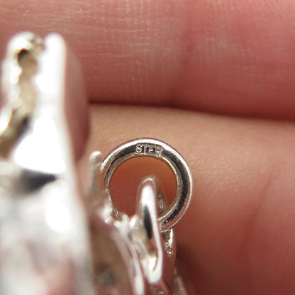 925 Sterling Silver Vintage Crocodile Pendant