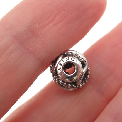 Pandora 925 Sterling Silver C Z Essence Caring Slide Bead Charm