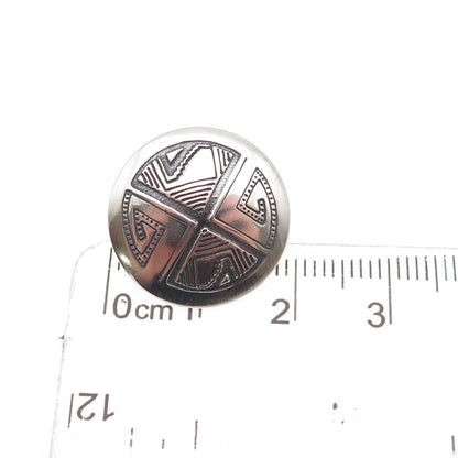 Old Pawn 925 Sterling Silver Vintage Southwestern Oxidized Tribal Button