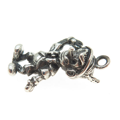 WALT DISNEY 925 Sterling Silver Antique Pinocchio 3D Charm Pendant