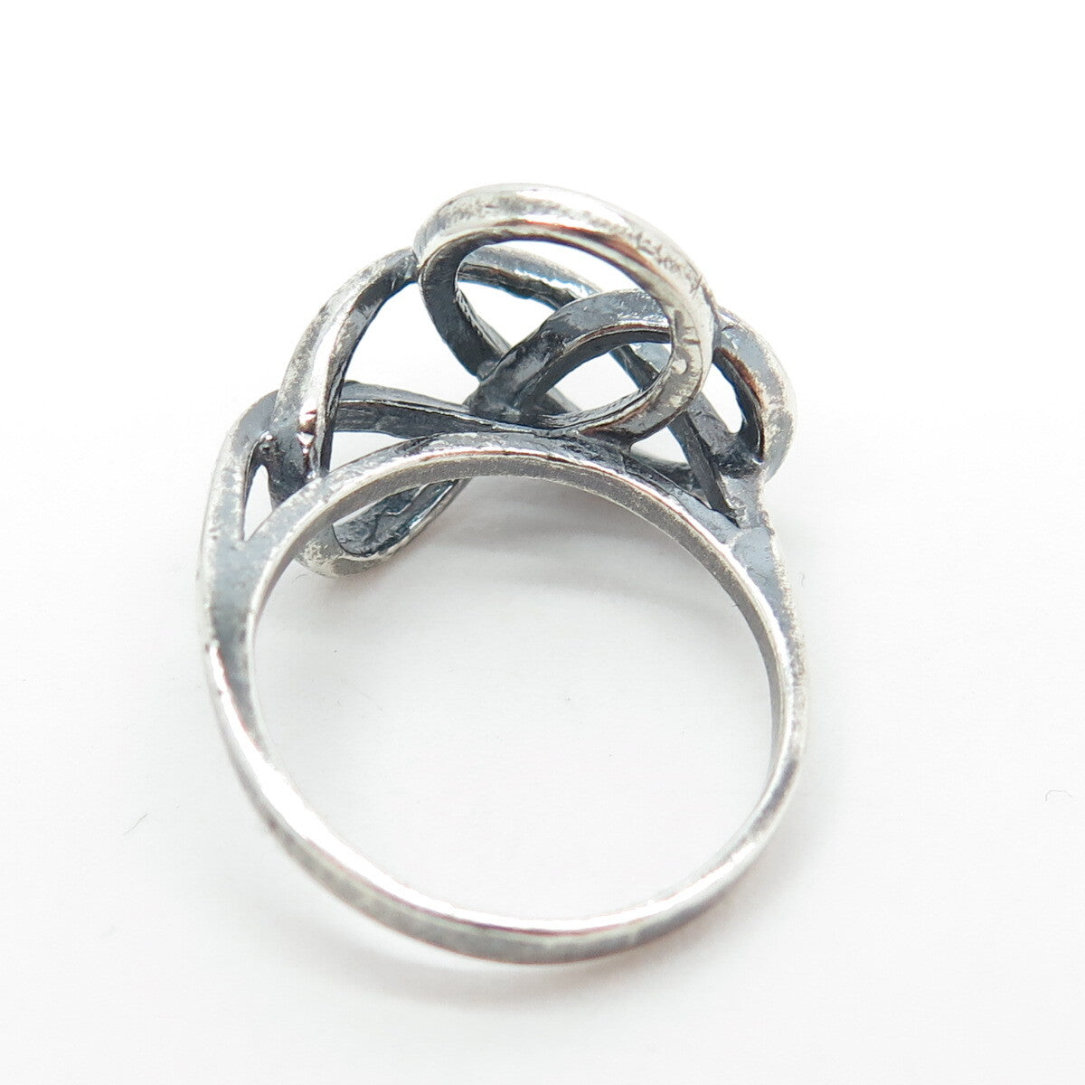 925 Sterling Silver Vintage Twisted Knot Oxidized Ring Size 5.75