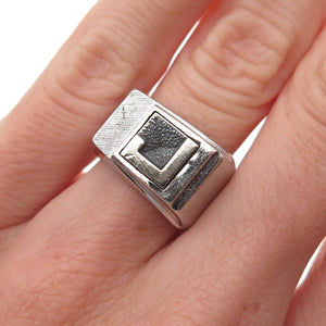Vargas 925 Sterling Silver Antique Art Deco Letter J Initial Ring Size 5.5