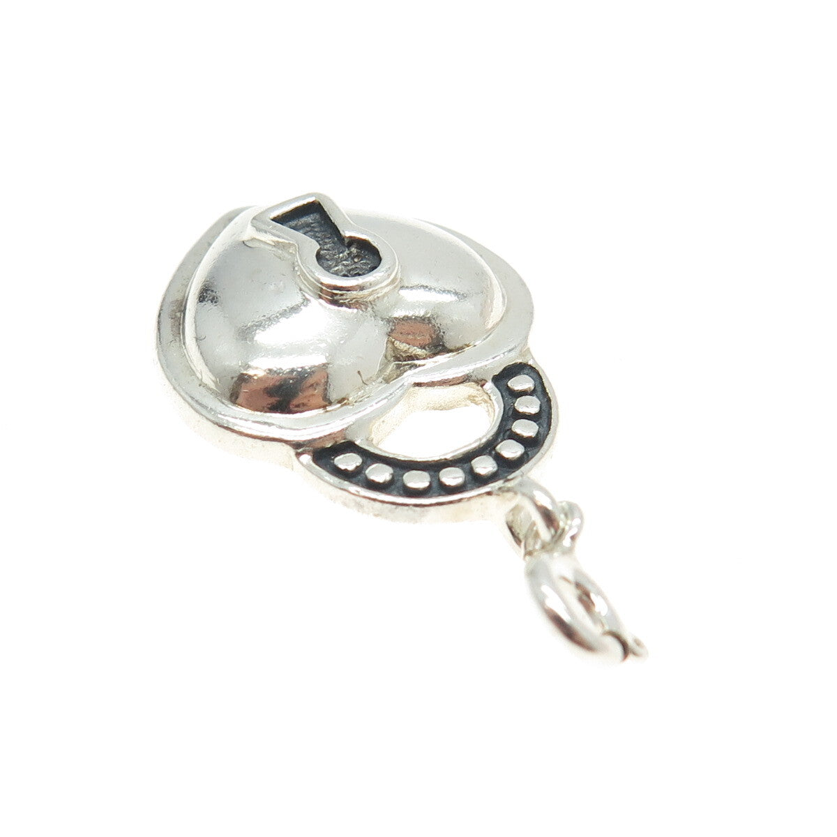925 Sterling Silver Vintage Heart Lock Charm Pendant