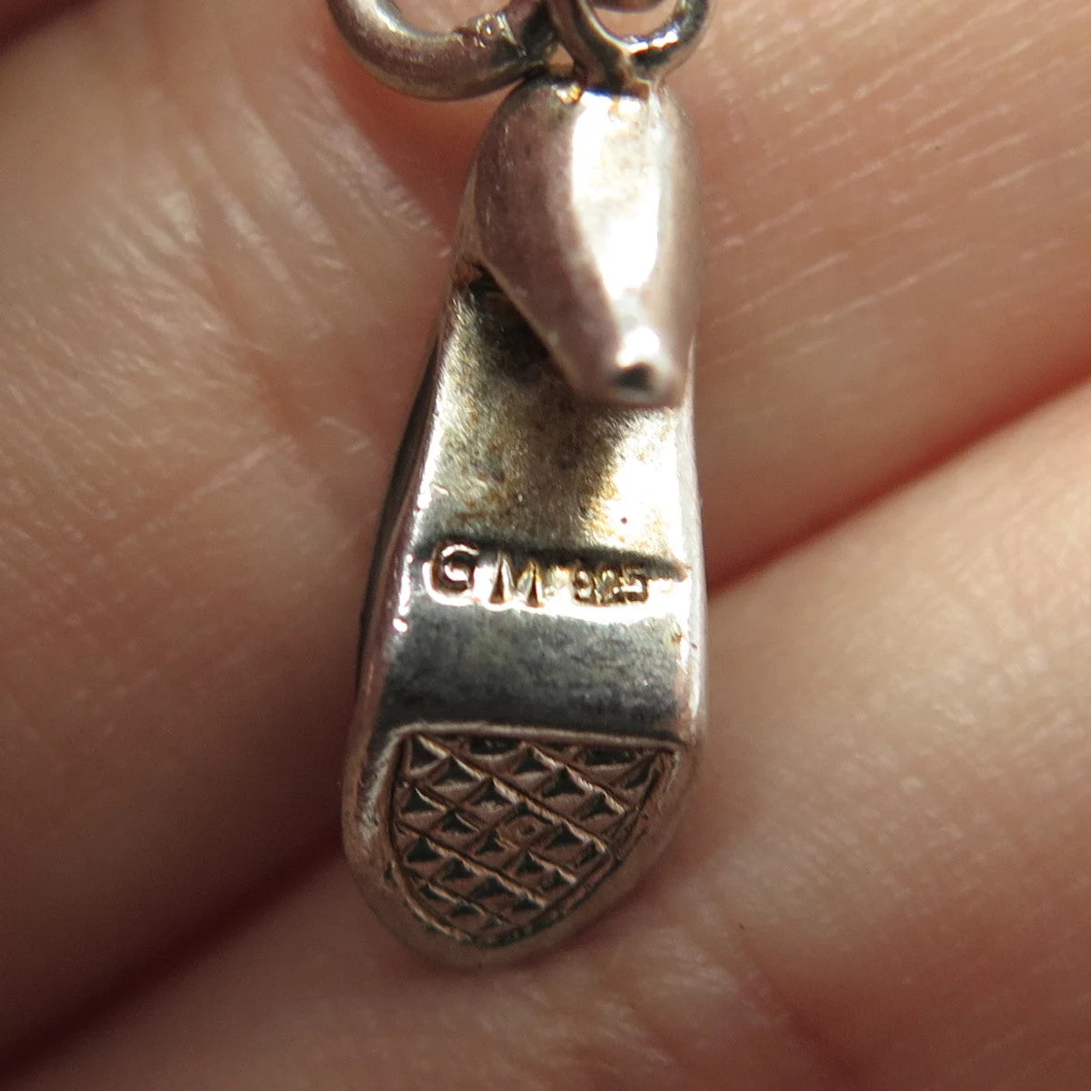 925 Sterling Silver Vintage Enamel High Heels Shoe Charm Pendant