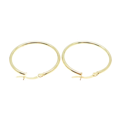 925 Sterling Silver Gold Plated Tube Hoop Earrings