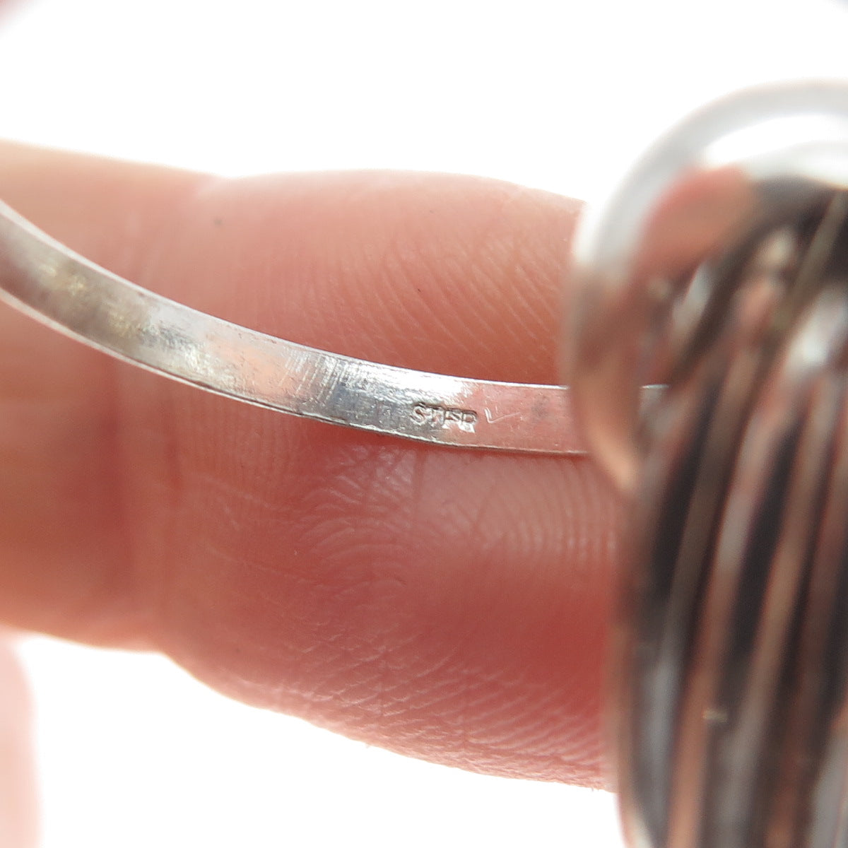 925 Sterling Silver Vintage Multi-Band Interlocked Ring Size 7.75