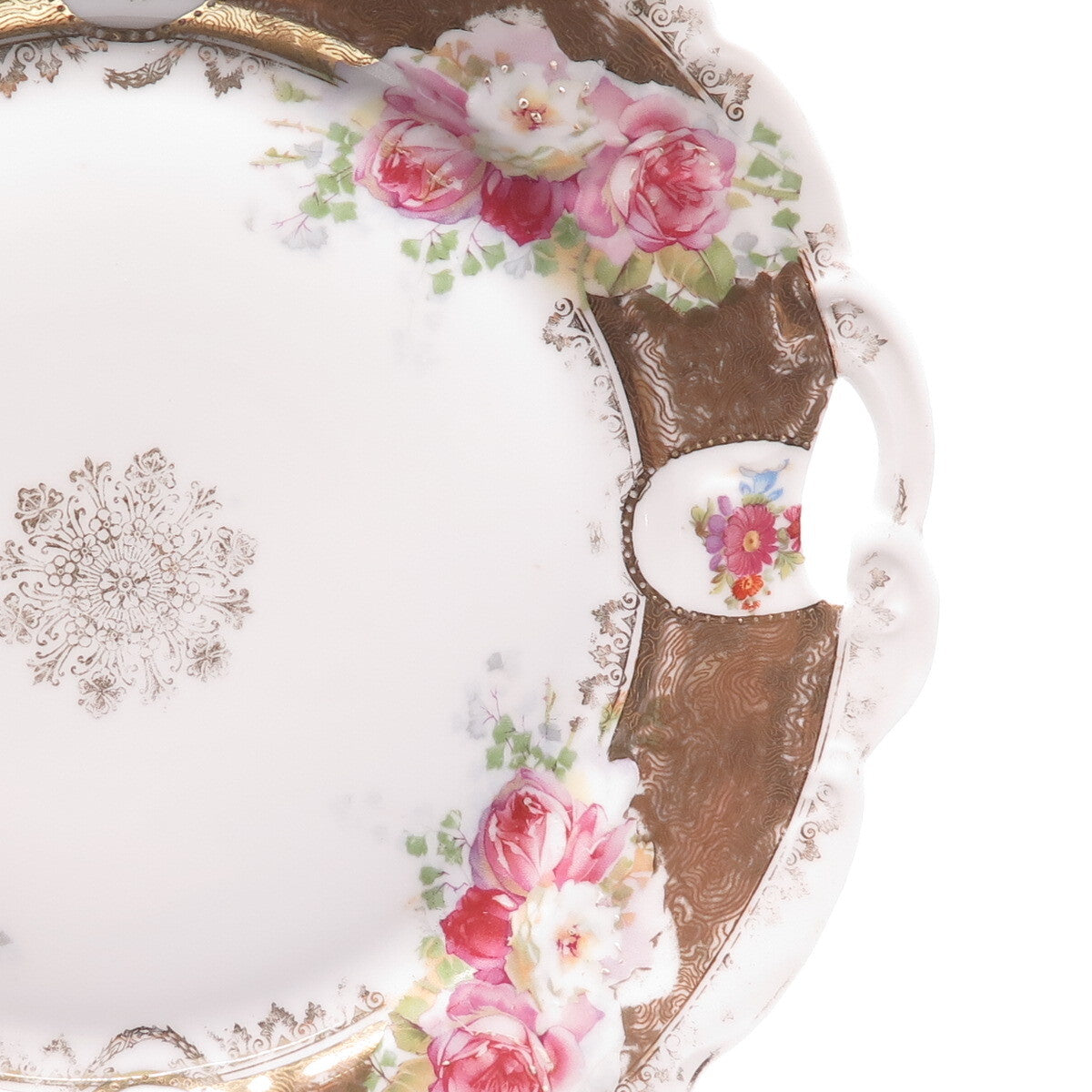 Prov. Saxe ES Antique Germany Floral Motif Hand Painted Porcelain Cabinet Plate