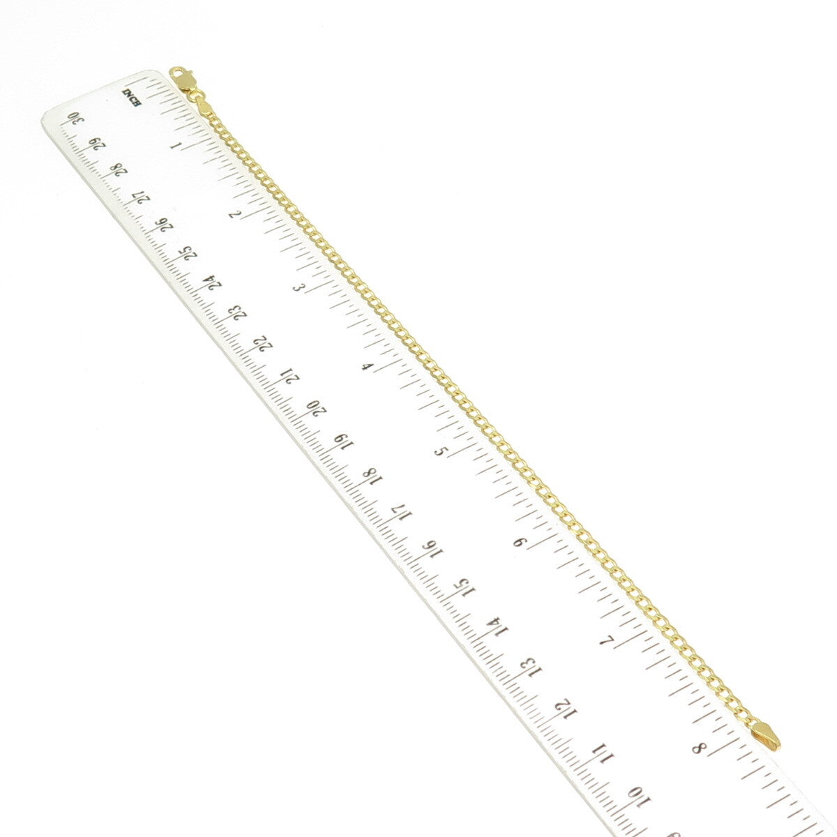 P. LUX 925 Sterling Silver Gold Plated Italy Curb Link Bracelet 8.25"