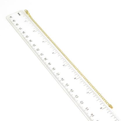 P. LUX 925 Sterling Silver Gold Plated Italy Curb Link Bracelet 8.25"