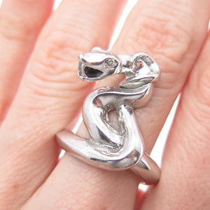 925 Sterling Silver Vintage Snake Ring Size 7.75