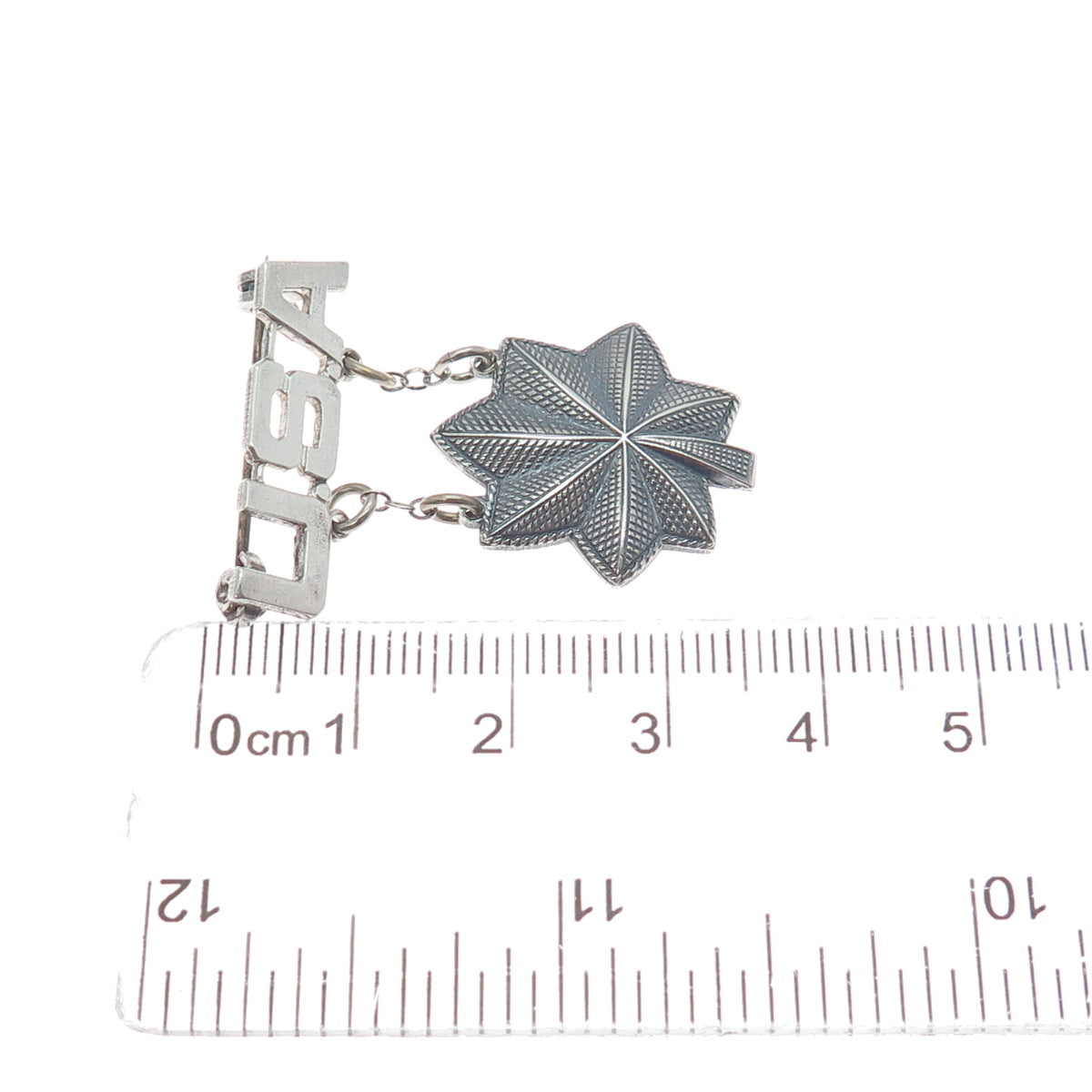 925 Sterling Silver Antique WWII US Army Lieutenant Oak Leaf Pin Brooch
