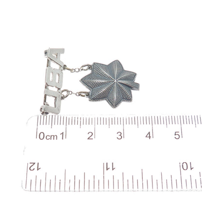 925 Sterling Silver Antique WWII US Army Lieutenant Oak Leaf Pin Brooch