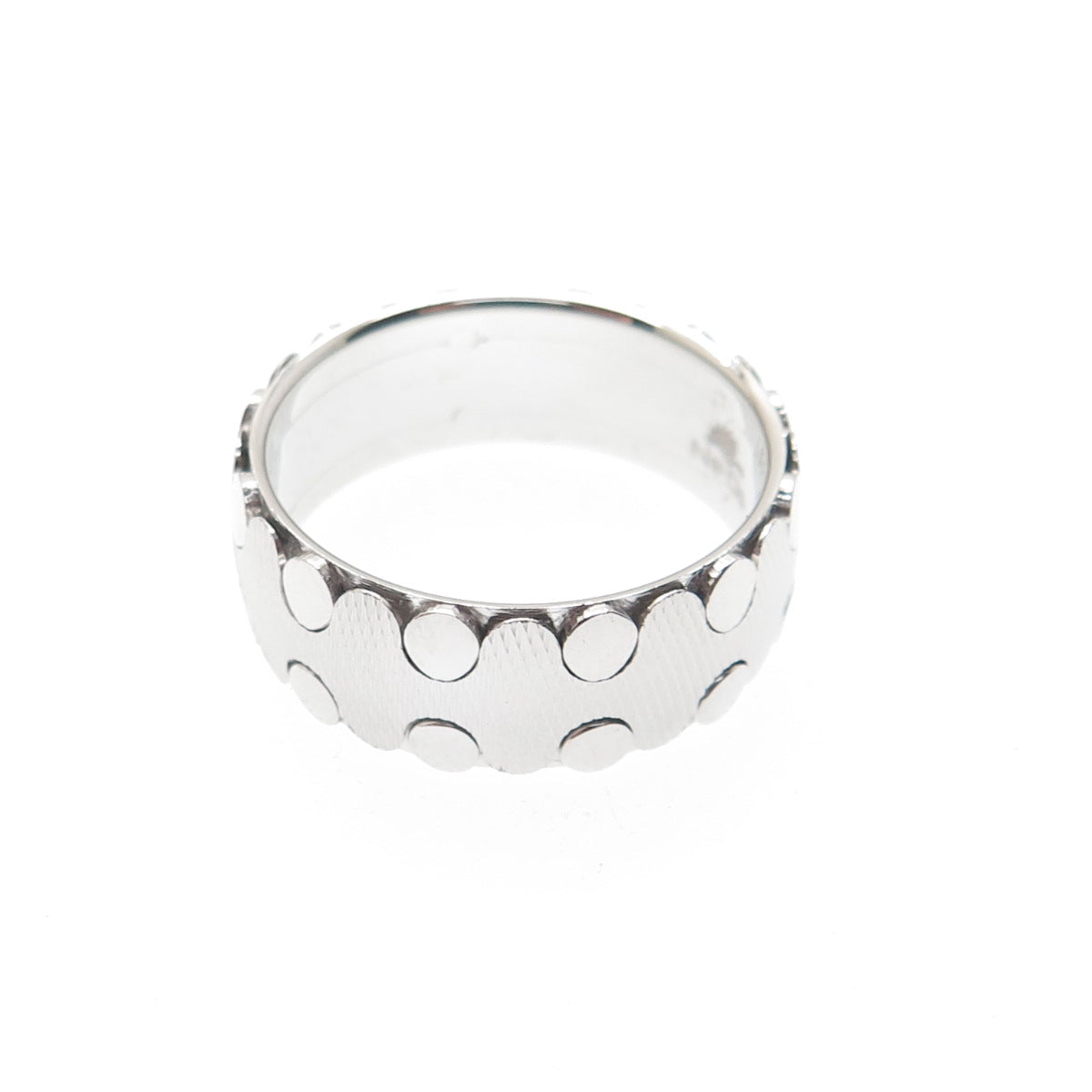 NEOS 925 Sterling Silver Textured Dotted Zig-Zag Band Ring Size 10.25