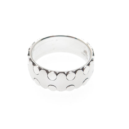 NEOS 925 Sterling Silver Textured Dotted Zig-Zag Band Ring Size 10.25