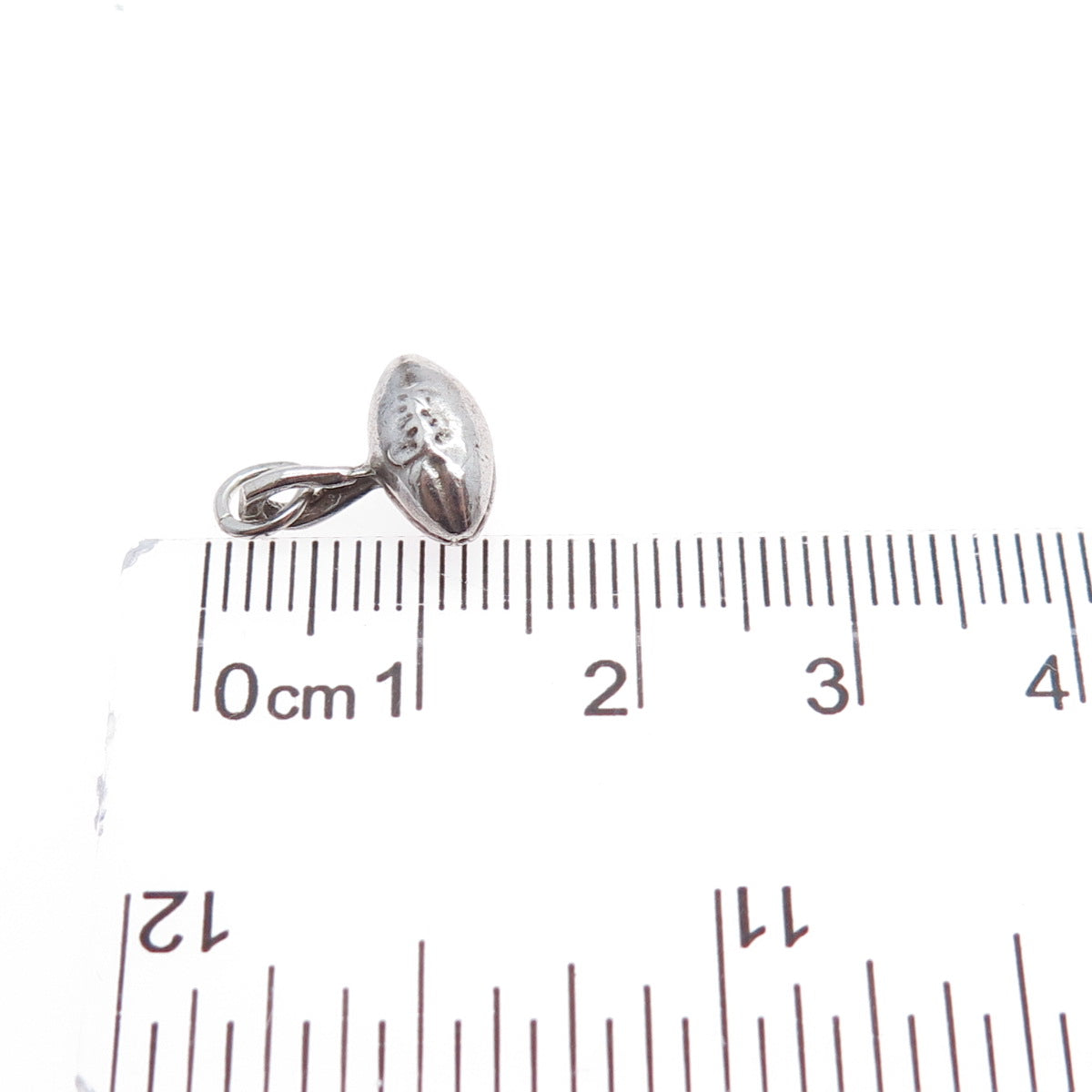 925 Sterling Silver Vintage Football Ball Minimalist 3D Charm Pendant