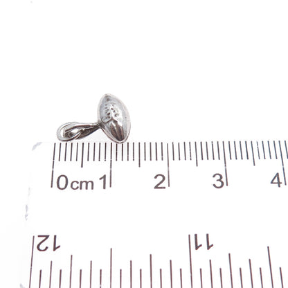 925 Sterling Silver Vintage Football Ball Minimalist 3D Charm Pendant