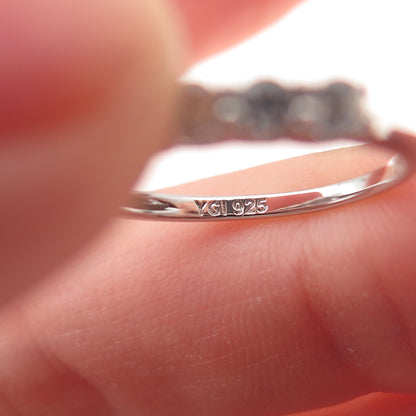 925 Sterling Silver Round-Cut C Z Stackable Ring Size 5