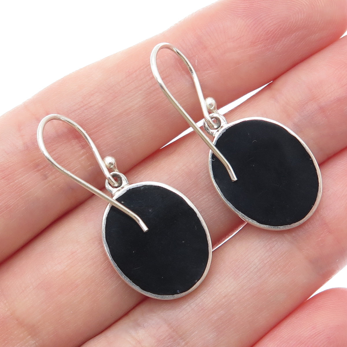 925 Sterling Silver Vintage Real Abalone Shell Tree of Life Dangle Earrings