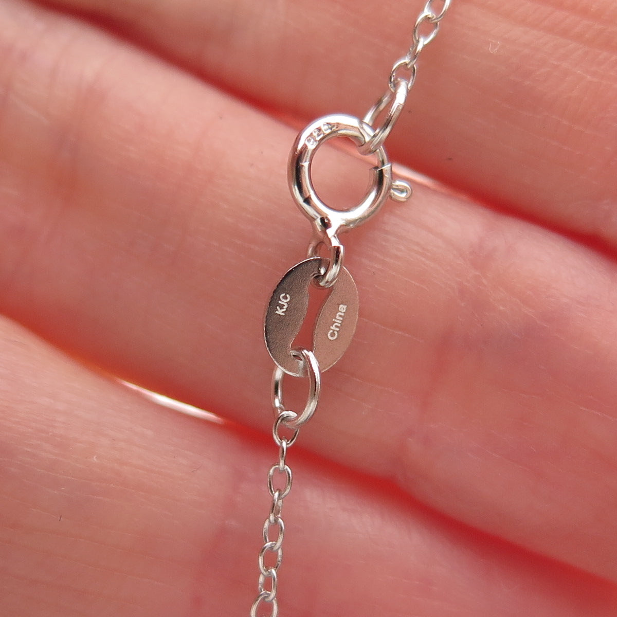Chuck Clemency 925 Sterling Silver Real Diamond Cable Chain Necklace 18"