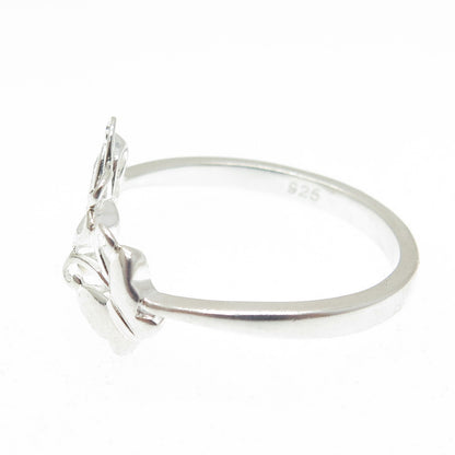 925 Sterling Silver Vintage Couple of Butterflies Ring Size 10.25