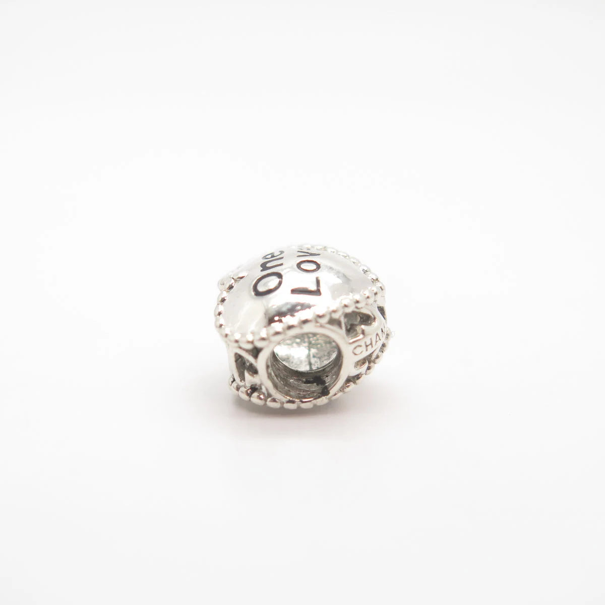 925 Sterling Silver Vintage "One Love" Heart Charm