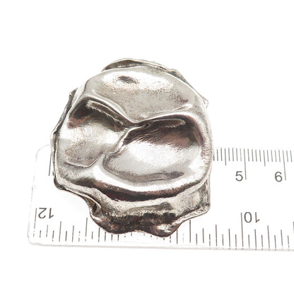 925 Sterling Silver Vintage Modernist Oxidized Pin Brooch / Pendant