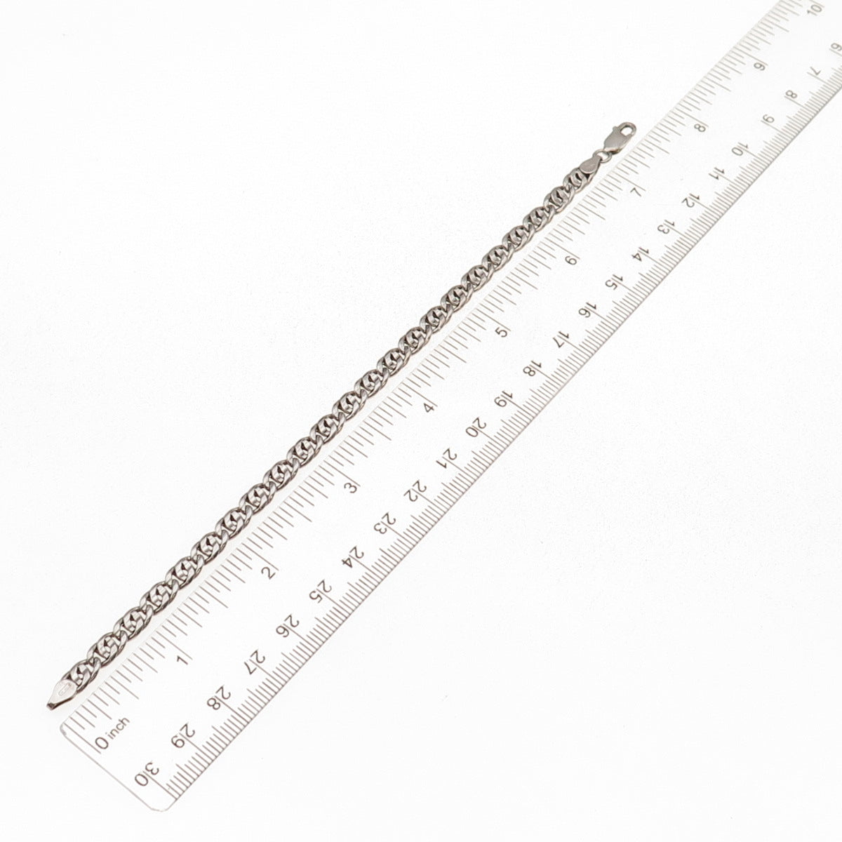 925 Sterling Silver Vintage Italy Double Cuban Link Bracelet 7.5"