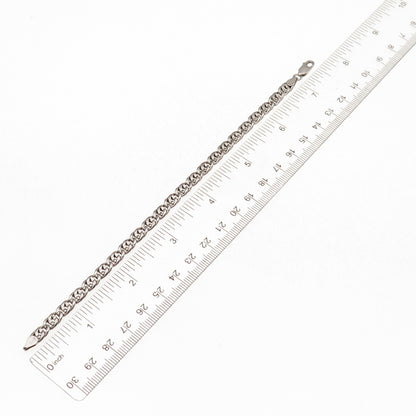 925 Sterling Silver Vintage Italy Double Cuban Link Bracelet 7.5"