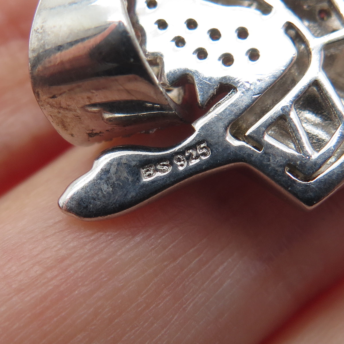 925 Sterling Silver Round-Cut C Z Jesus Charm Pendant