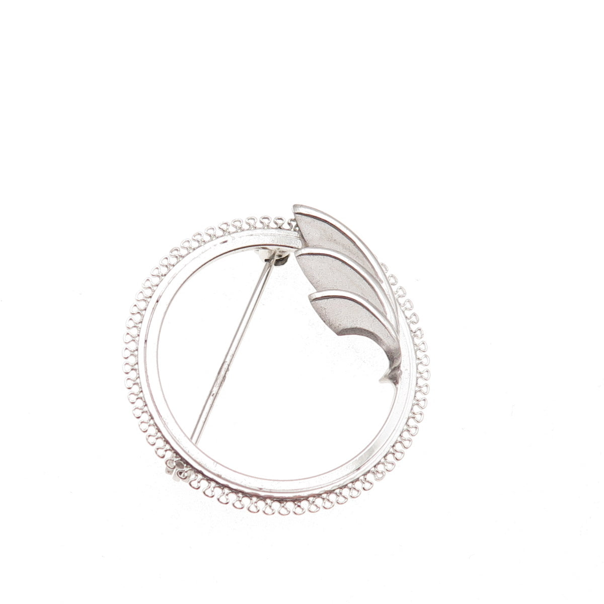 Curtis Curtman 925 Sterling Silver Vintage Filigree Circle Floral Pin Brooch