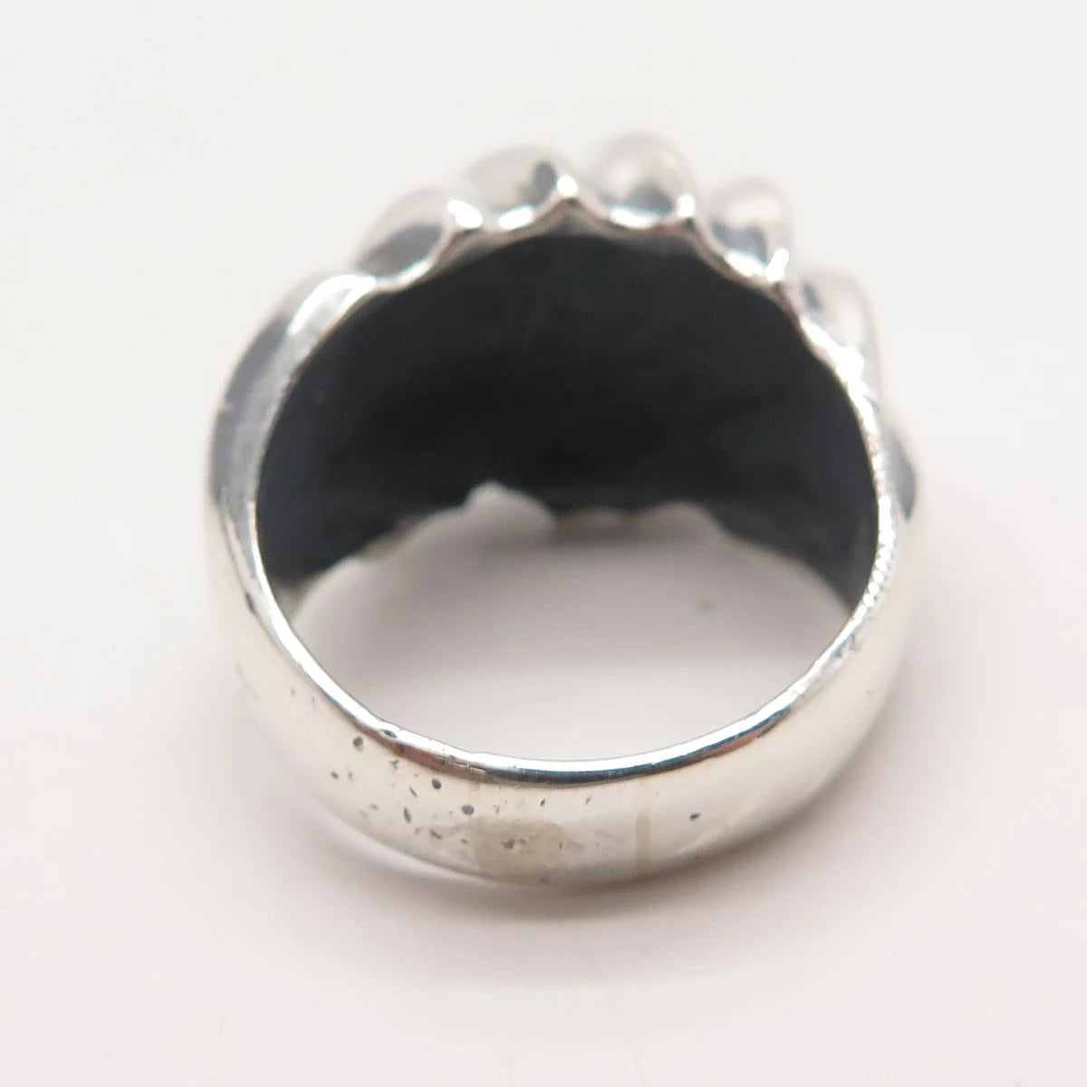 925 Sterling Silver Vintage Ribbed Ring Size 10.5