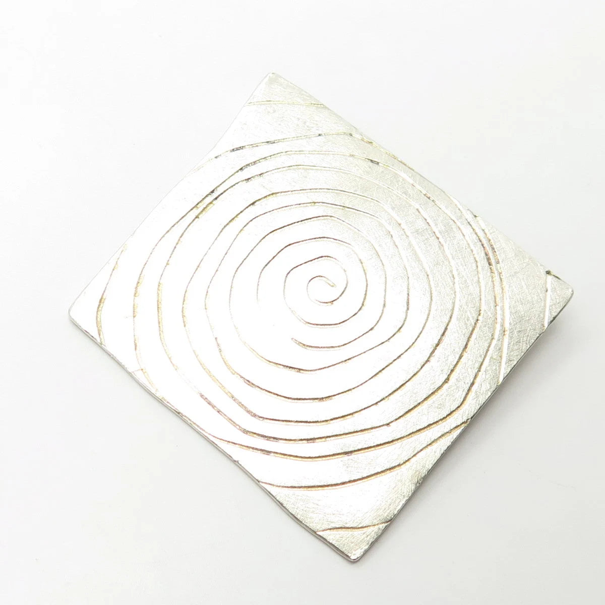 925 Sterling Silver Vintage Spiral Pin Brooch