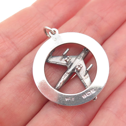 Payton Pepper & Sons Sterling Silver Vintage 1964 Birmingham Airplane Pendant